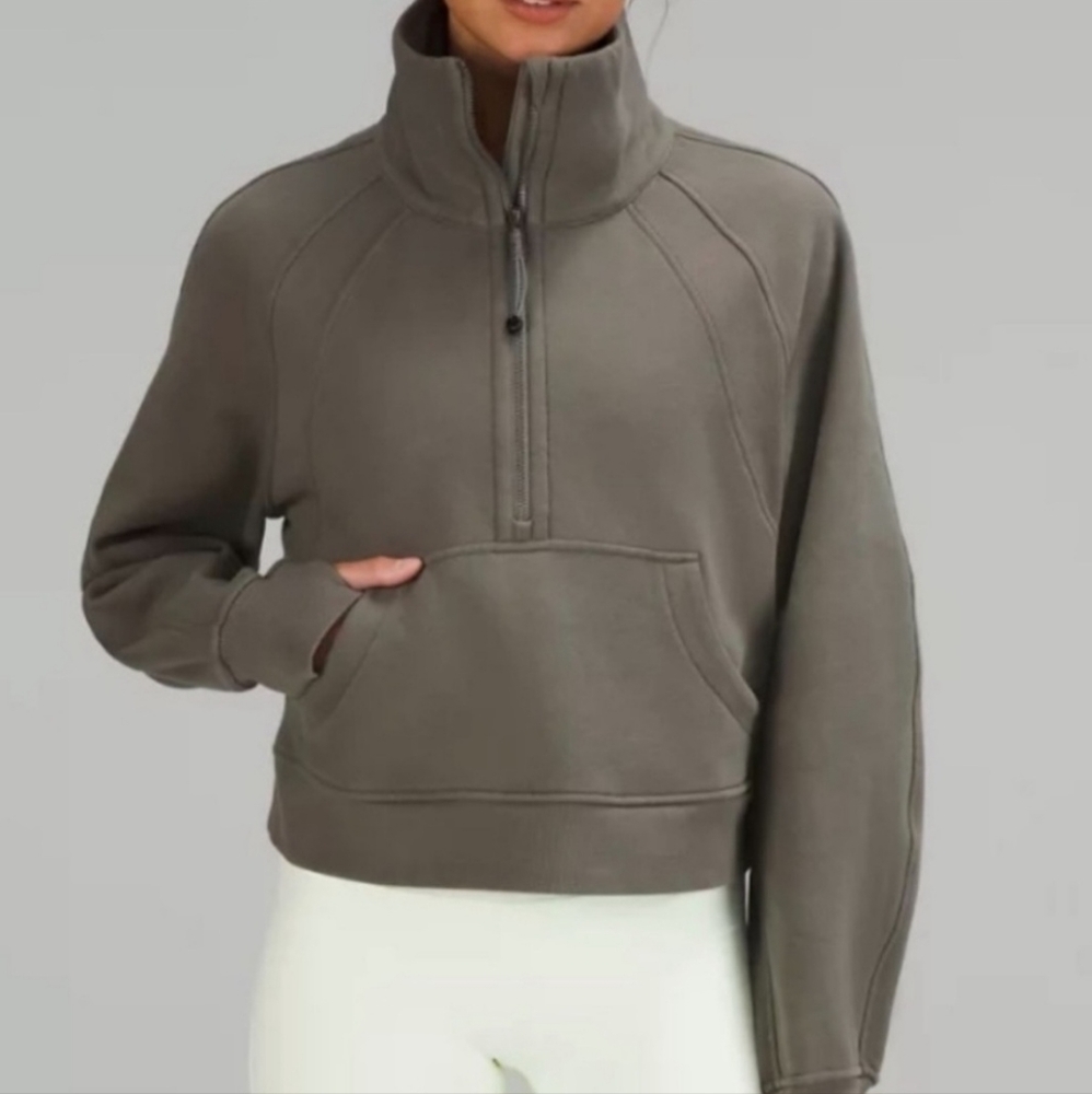 Lululemon Pullover  Scuba Oversized Funnel Neck Half-Zip Black